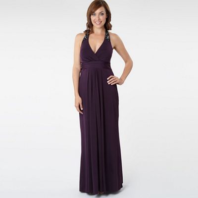 Dark Purple Jersey Maxi Dress