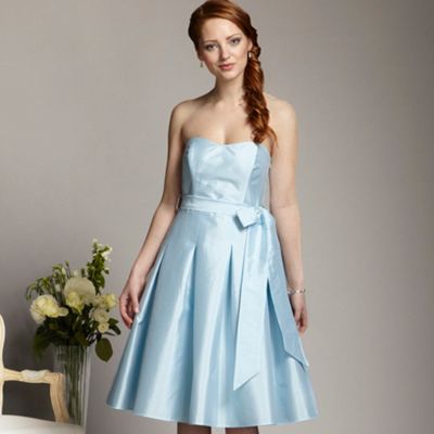 Pale blue bandeau prom dress