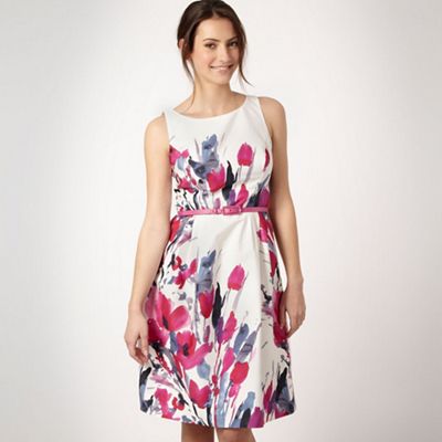 Ivory tulip print dress