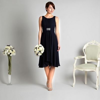 Dark blue beaded chiffon dress                                                                                                  
