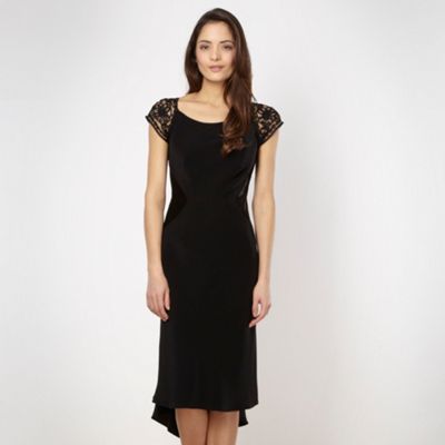 Designer black embellished cowl dress                                                                                           