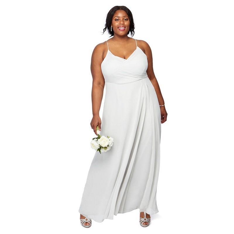 Debut - Silver Chiffon 'Sahara' Strappy Wrap Front Plus Size Maxi Dress Review