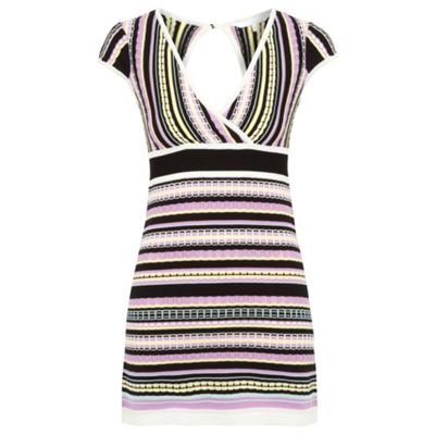 Lilac striped knitted tunic