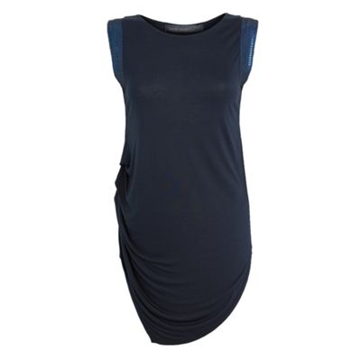 Navy drop waist sequin tunic