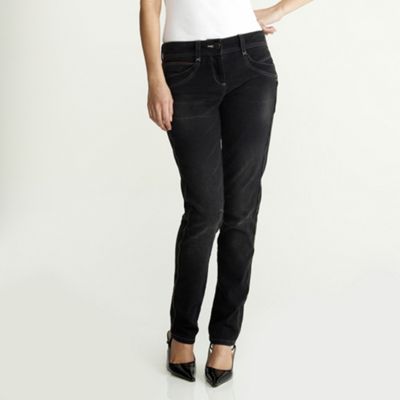 Black zip detail skinny jeans