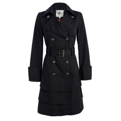 Black tiered trench coat