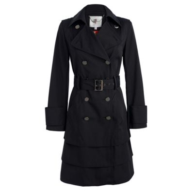 J by Jasper Conran Black tiered trench coat