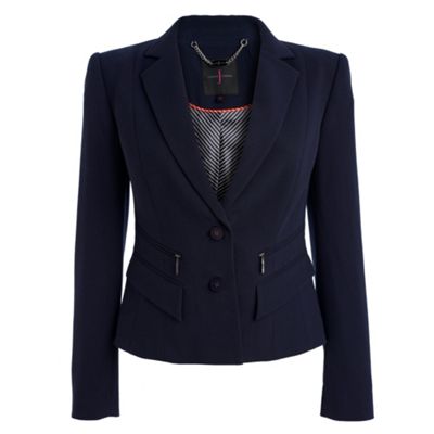 Navy waterfall front jacket