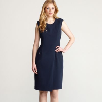 Navy blue zip detail dress