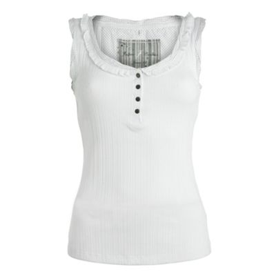 White skinny ribbed vest top