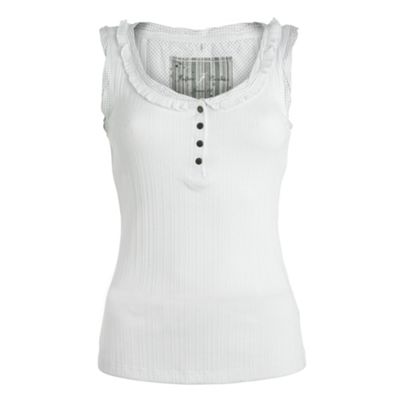 J by Jasper Conran White skinny ribbed vest top