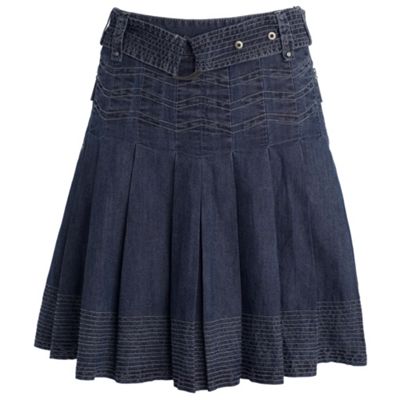Blue chambray skirt