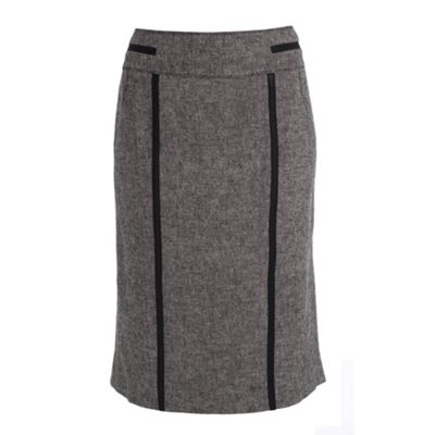 Grey textured pencil skirt