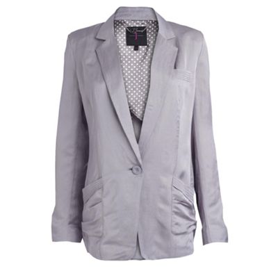 Grey linen blend blazer