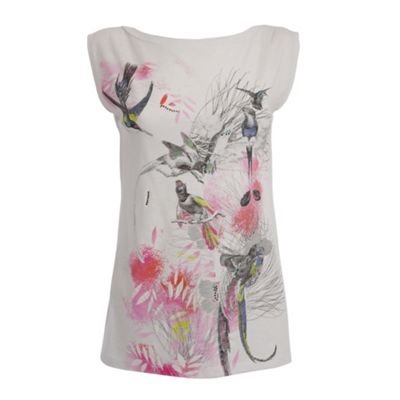 J by Jasper Conran White tropical print t-shirt