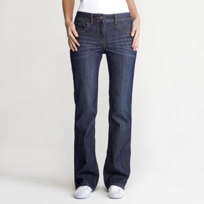 Petite blue soft wash boot cut jeans