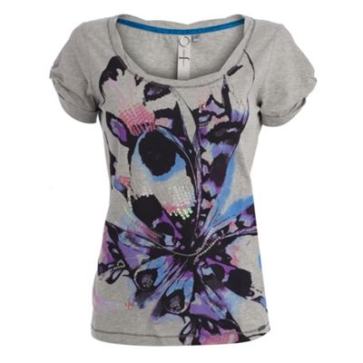 Grey butterfly print t-shirt