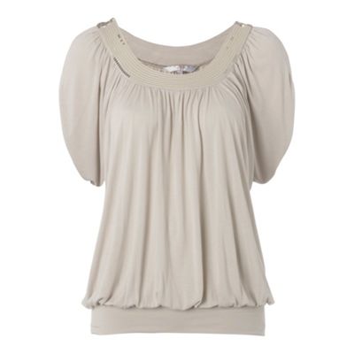 J by Jasper Conran Cream matt sequin scoop neck top