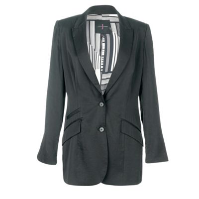 Black split cuffs boyfriend blazer