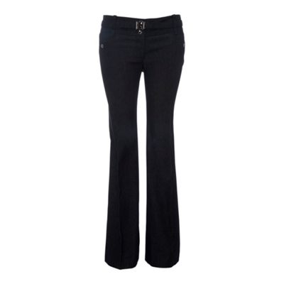 Black buckle crepe trousers