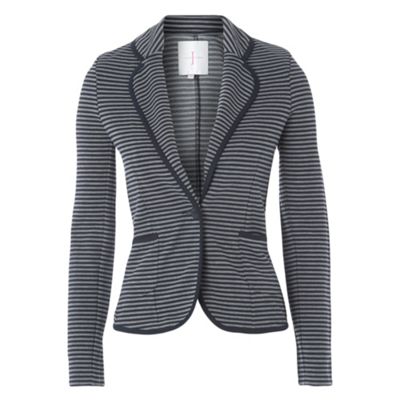 Navy striped jersey blazer