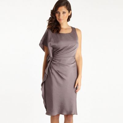 J by Jasper Conran Taupe asymmetric ruffled dress