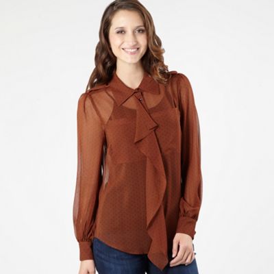 J by Jasper Conran Dark brown drape blouse