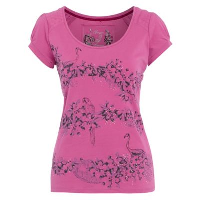 J by Jasper Conran Cerise flamingo print t-shirt