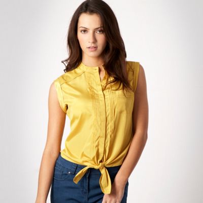 J by Jasper Conran Bright yellow tie front blouse