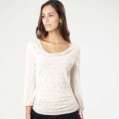 Cream cowl neck top                                                                                                             