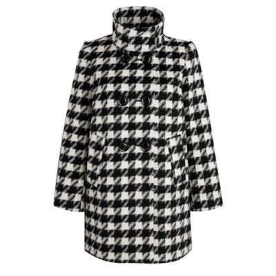 Petite Collection Petite black and white dogtooth coat