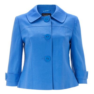 Petite Collection Petite pale blue linen jacket