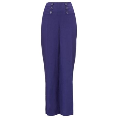 Petite Collection Petite Purple linen suit trousers