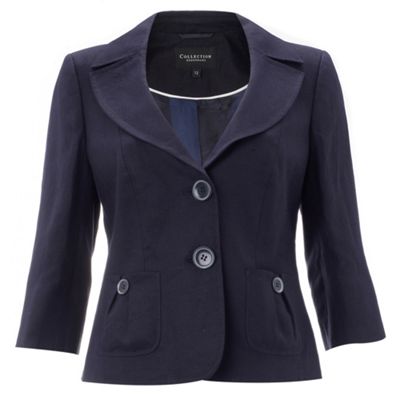 Petite Collection Petite navy linen suit jacket