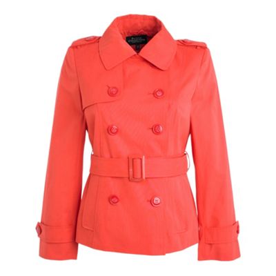 Petite bright orange belted jacket