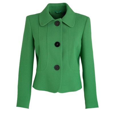Petite green textured jacket