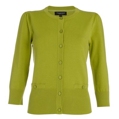 Petite Lime Cotton Cardigan