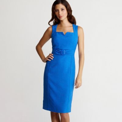 Petite blue buckle dress