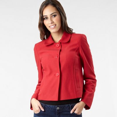 Petite red ribbed jacket