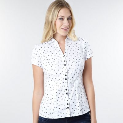 Petite Collection Petite white bird print blouse