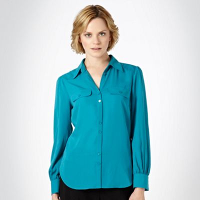 Petite light turquoise essential blouse