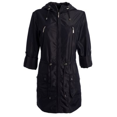 Navy long line parka