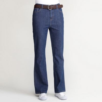 Blue denim belted jean