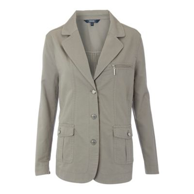 Maine New England Beige zip pocket blazer