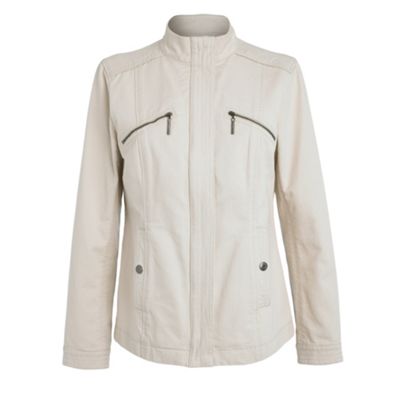 Natural zip pocket nehru jacket