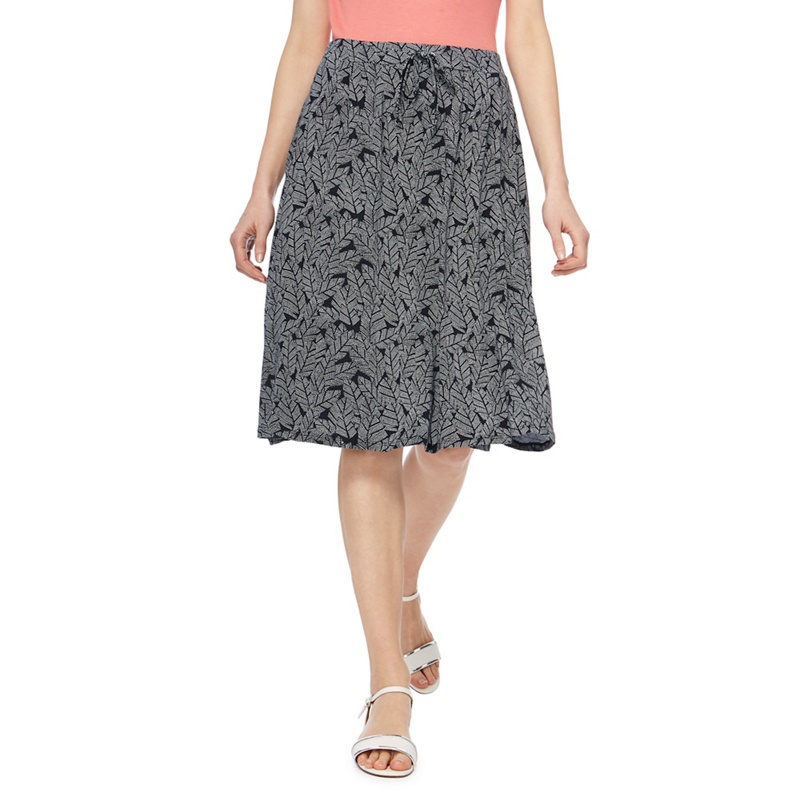 Maine New England - Navy Leaf Print Jersey Skirt Review