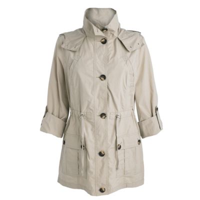 Natural hooded parka