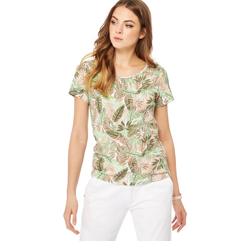 Maine New England - Light Green Palm Leaf Print Jersey T-Shirt Review