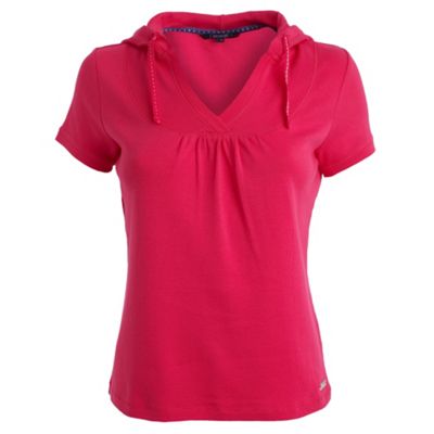 Bright pink hooded t-shirt