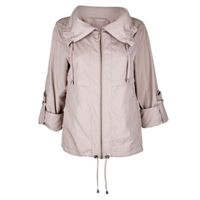 Natural drawstring collar jacket